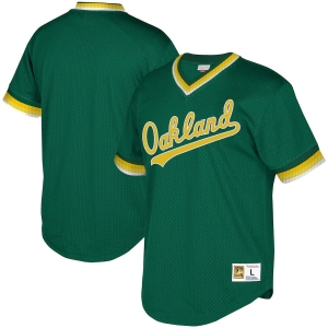 Youth Green Cooperstown Collection Mesh Wordmark V-Neck Throwback Jersey