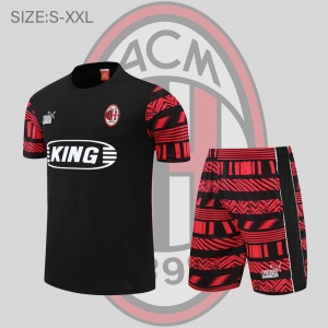 22/23 AC Milan Training Short Sleeve Kit Black