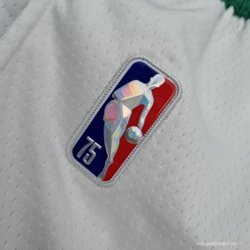 75th Anniversary Boston Celtics White NBA Shorts