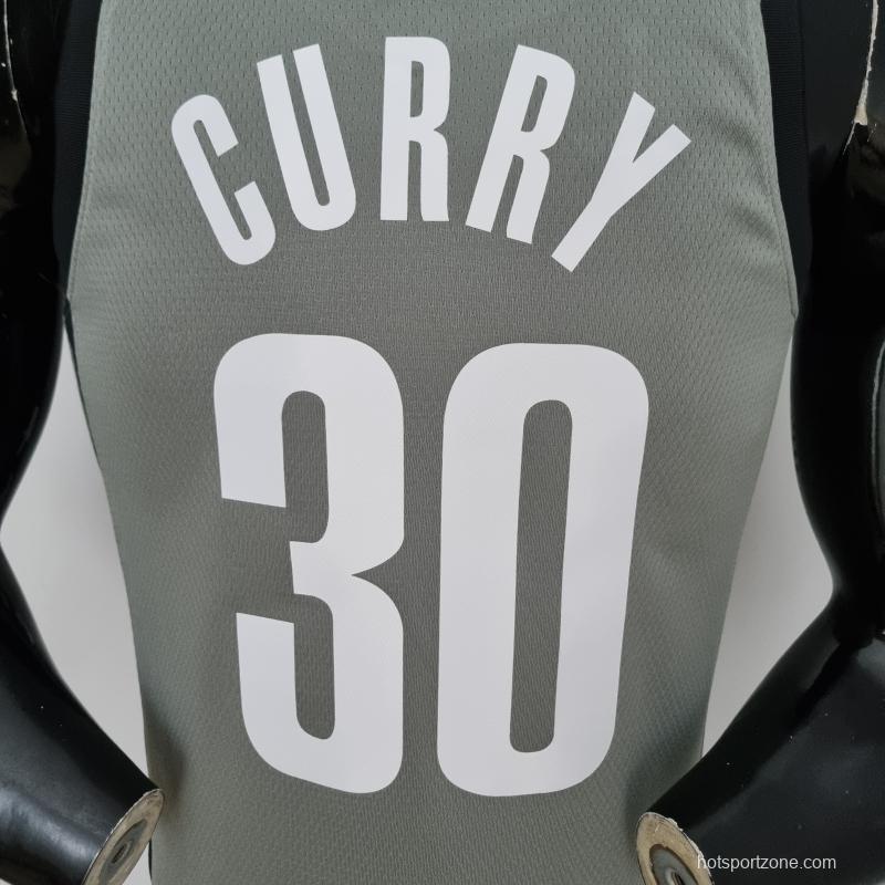 75th Anniversary Curry #30 Brooklyn Nets City Edition Gray NBA Jersey