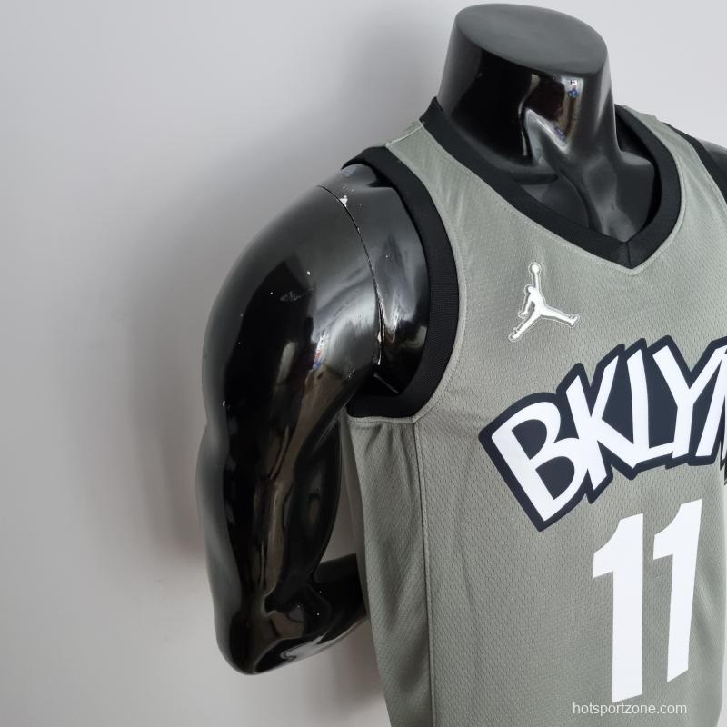 75th Anniversary Irving #11 Brooklyn Nets City Edition Gray NBA Jersey