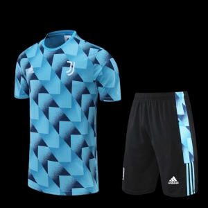22/23 Juventus Blue And Black Short-sleeved Training Jersey: