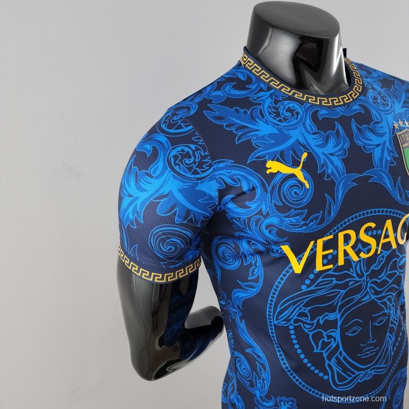 Player Version 2022 Italy X Versace Blue Jersey