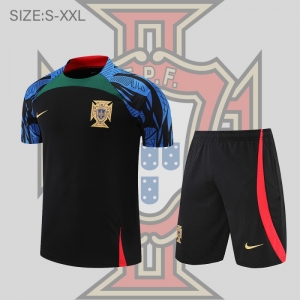 2022 Portugal Training Jersey Short Sleeve Kit Black