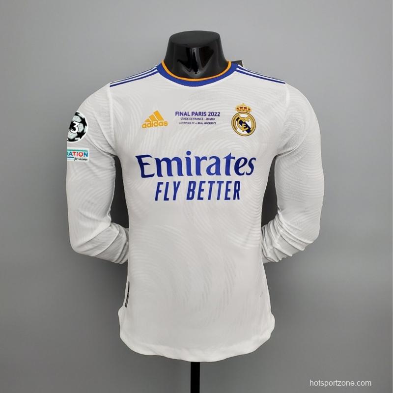 Player Version 21/22 Real Madrid Final Version Home Soccer Jersey