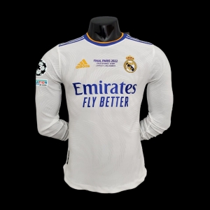Player Version 21/22 Real Madrid Final Version Long Sleeves Home Soccer Jersey