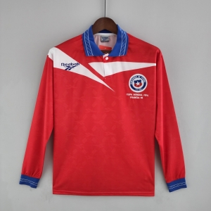 Retro Long Sleeve 1998 Chile Home Soccer Jersey