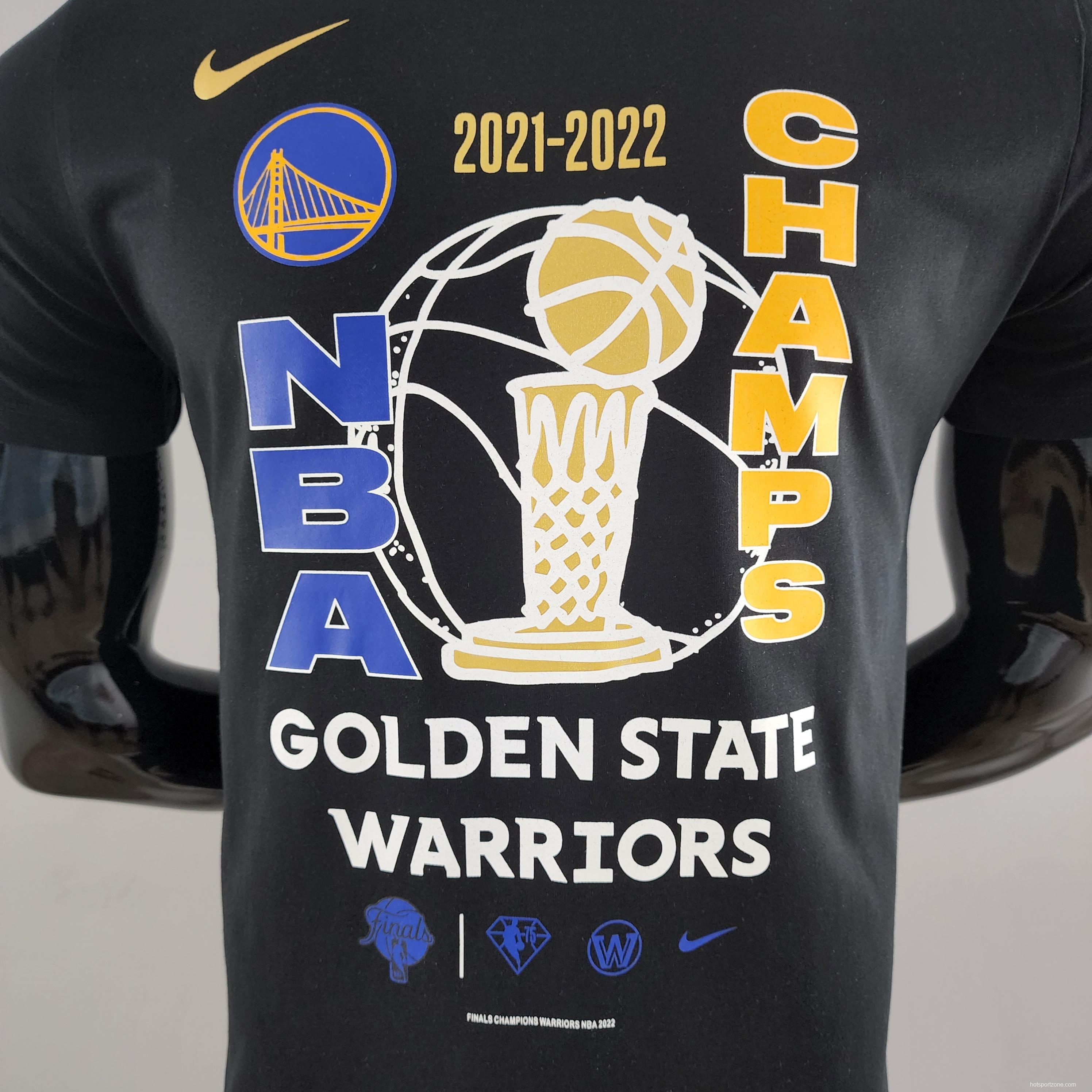 NBA Golden State Warriors Championships Black T-shirts #K000182