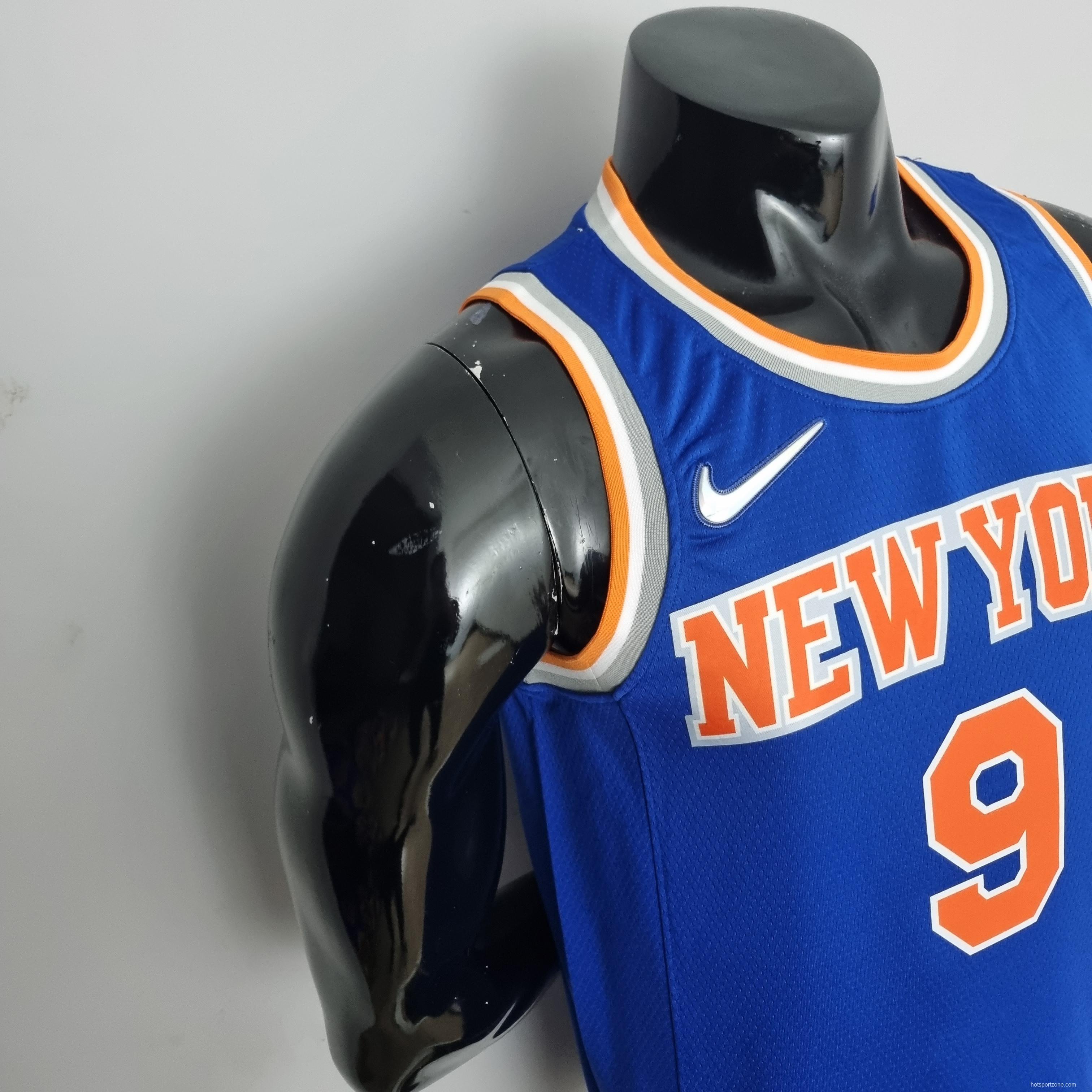 75th Anniversary Barrett #9 New York Knicks Blue NBA Jersey
