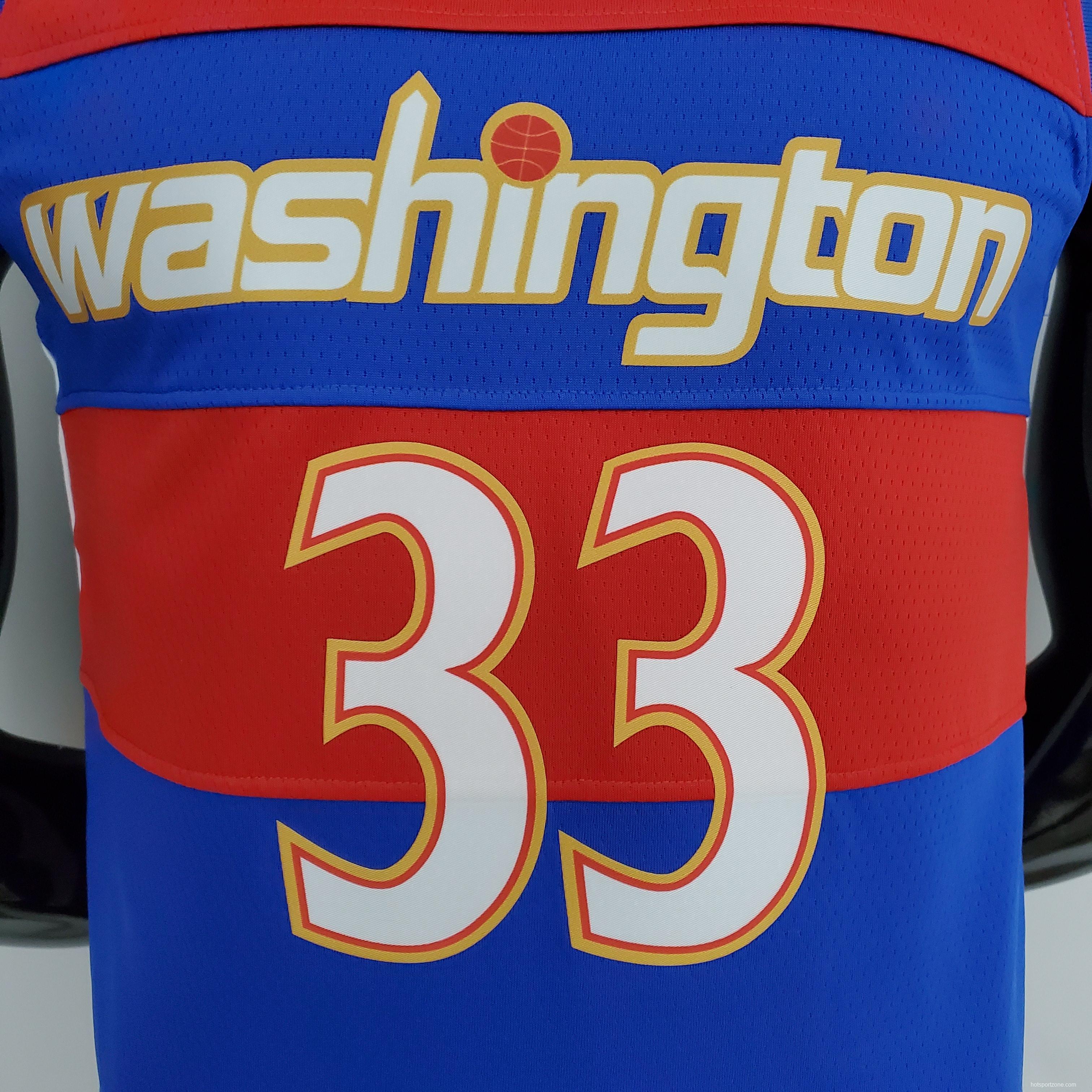 2022 Season Washington Wizards Kuzma #33 Talent City Edition Blue Red NBA Jersey