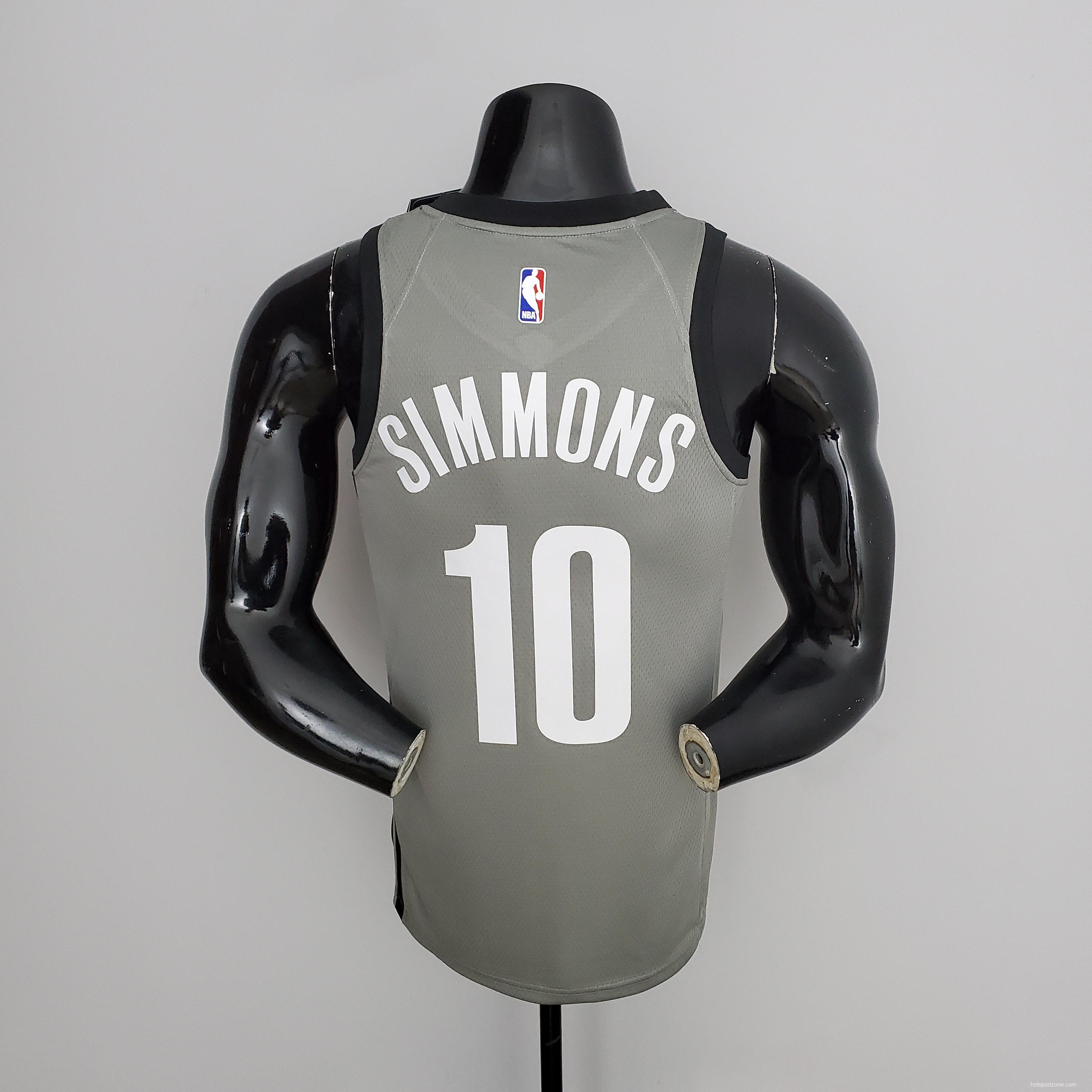 NBA Nets Simmons #10 Flyer Grey Jersey