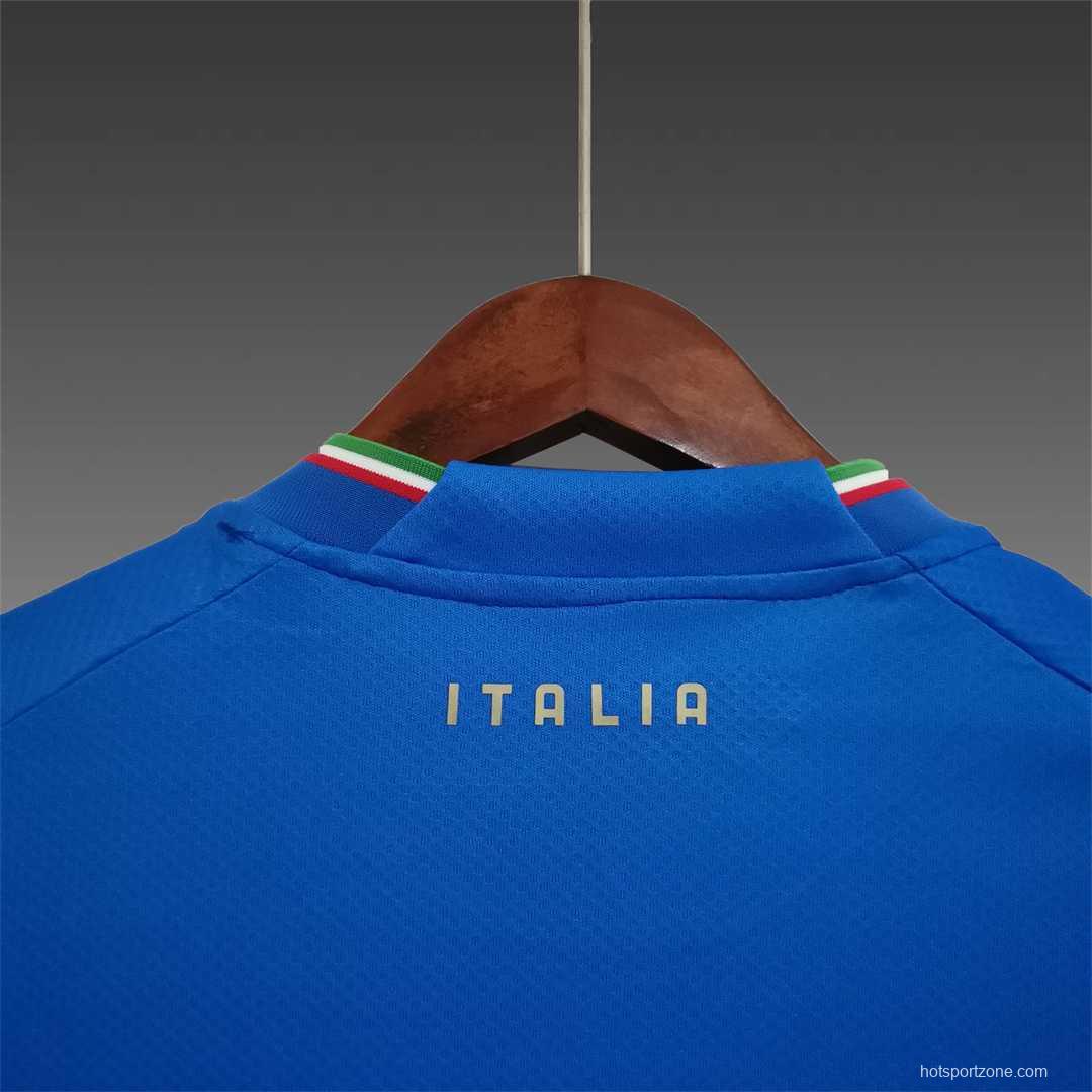 2022 Italy Home Soccer Jersey With Nations League Patch