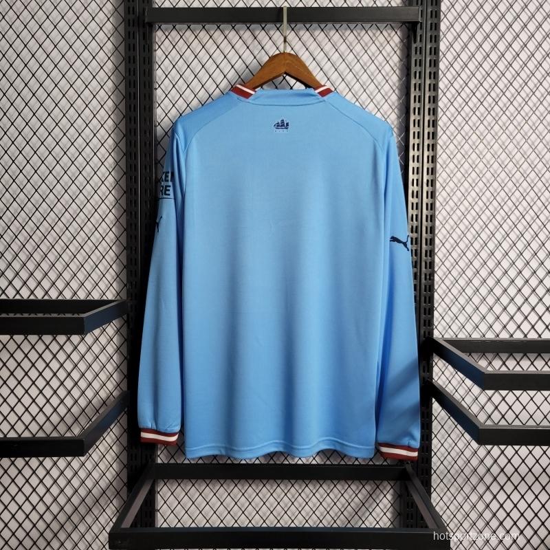 22/23 Manchester City Home Long Sleeve Soccer Jersey