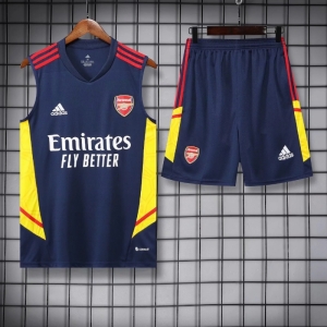22/23 Arsenal Sapphire Pre-match Training Jersey Vest+Shorts