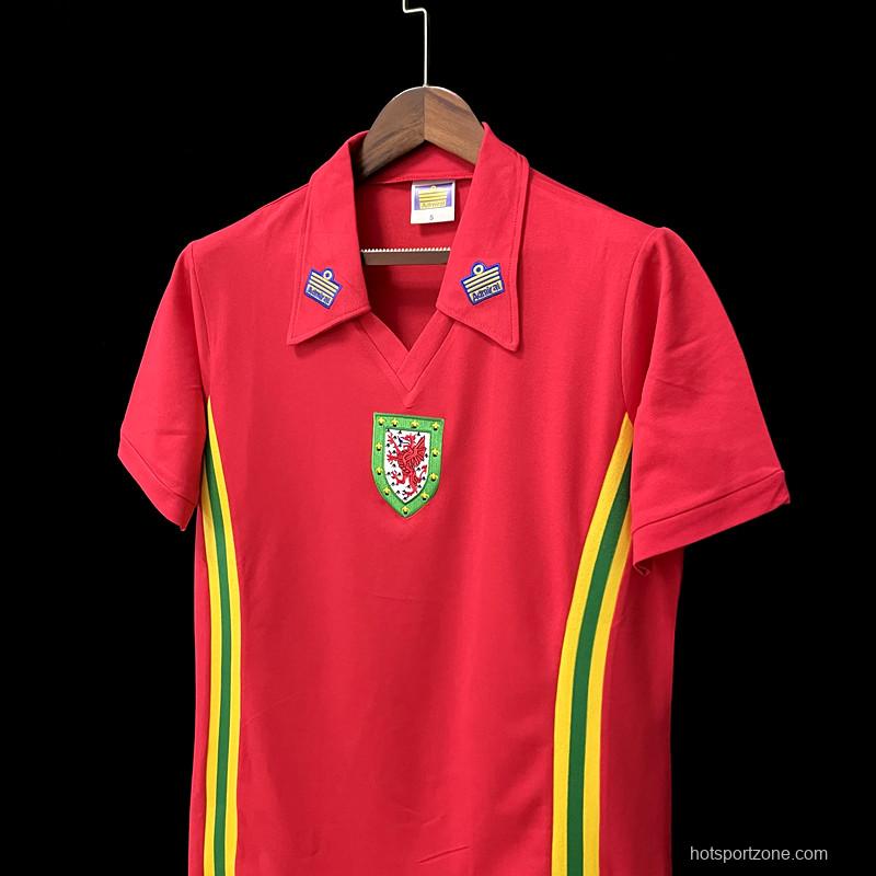 Retro 76/79 Wales home Soccer Jersey