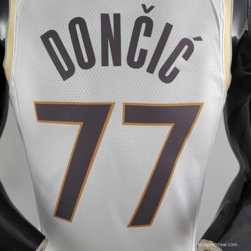 2020 Dallas Mavericks DONCIC#77 City Edition White NBA Jersey
