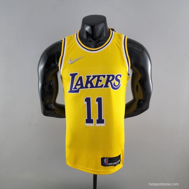 75th Anniversary IRVING #11 Los Angeles Lakers Yellow NBA Jersey