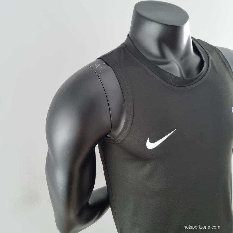 2022 Nike/NBA Pure Black Vest Shirts #K000201