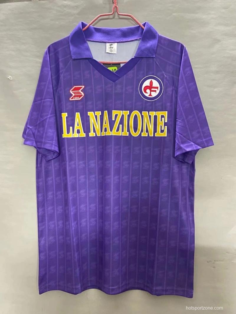 Retro 89/90 Fiorentina Home Soccer Jersey