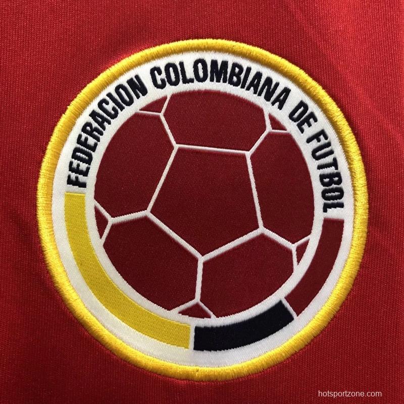 Retro 1990 Colombia Away Red Soccer Jersey