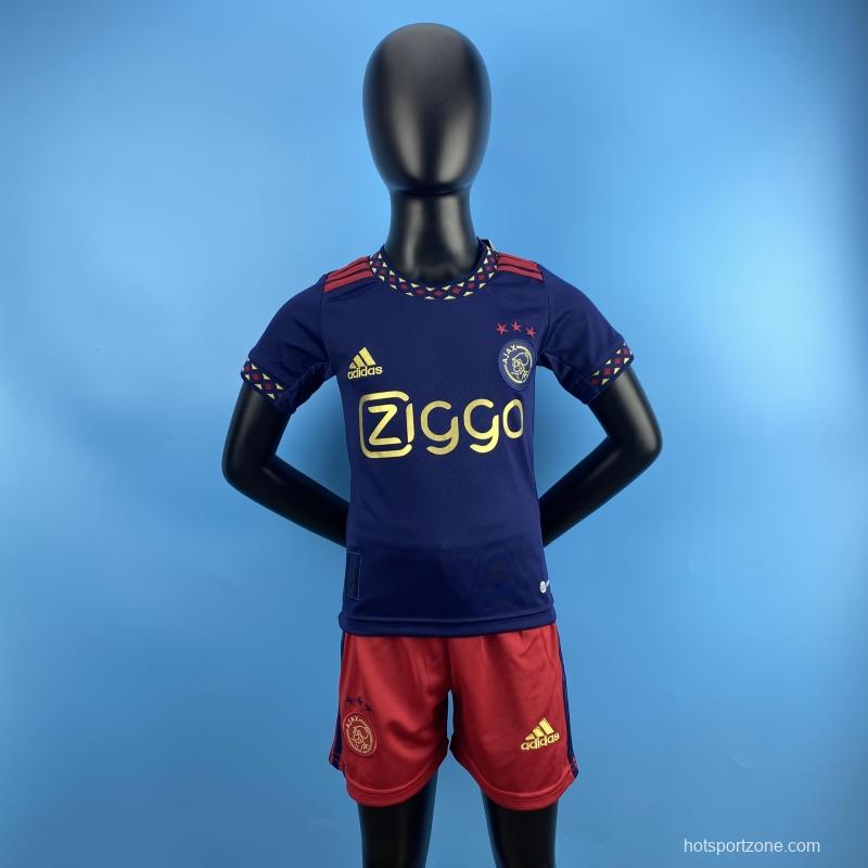 22/23 Kids Kit Ajax Away SIZE16-28 Soccer Jersey