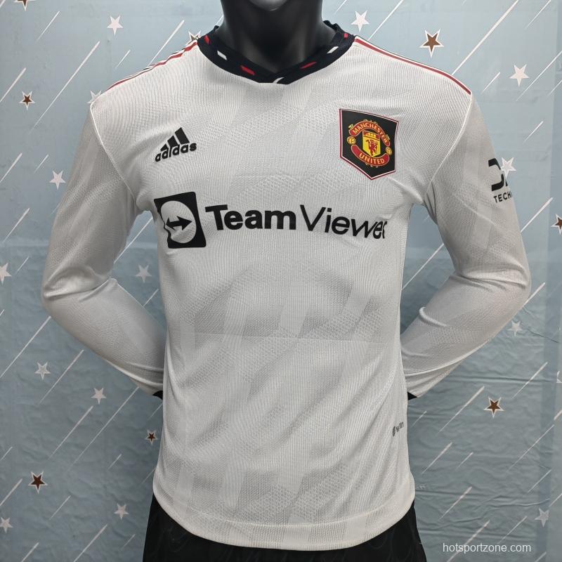 Player Version 22/23 Manchester United Away Long Sleeve Soccer Jersey