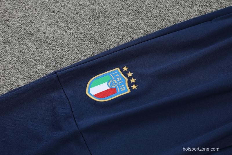 2022 Italy Blue Half Zipper Tracksuit