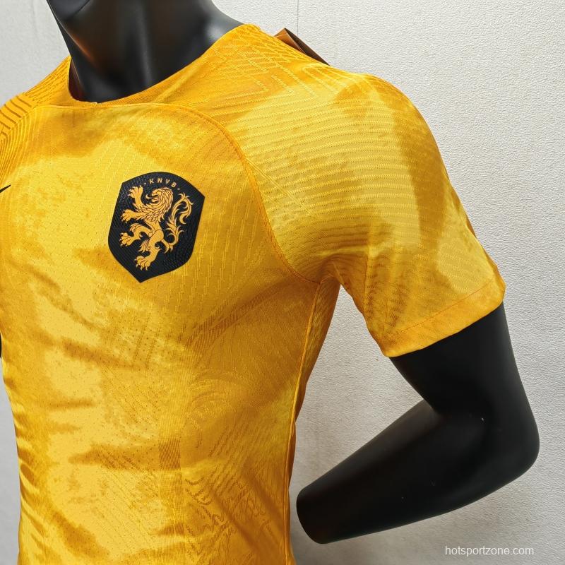 Player Version 2022 Netherlands Home Soccer Jersey