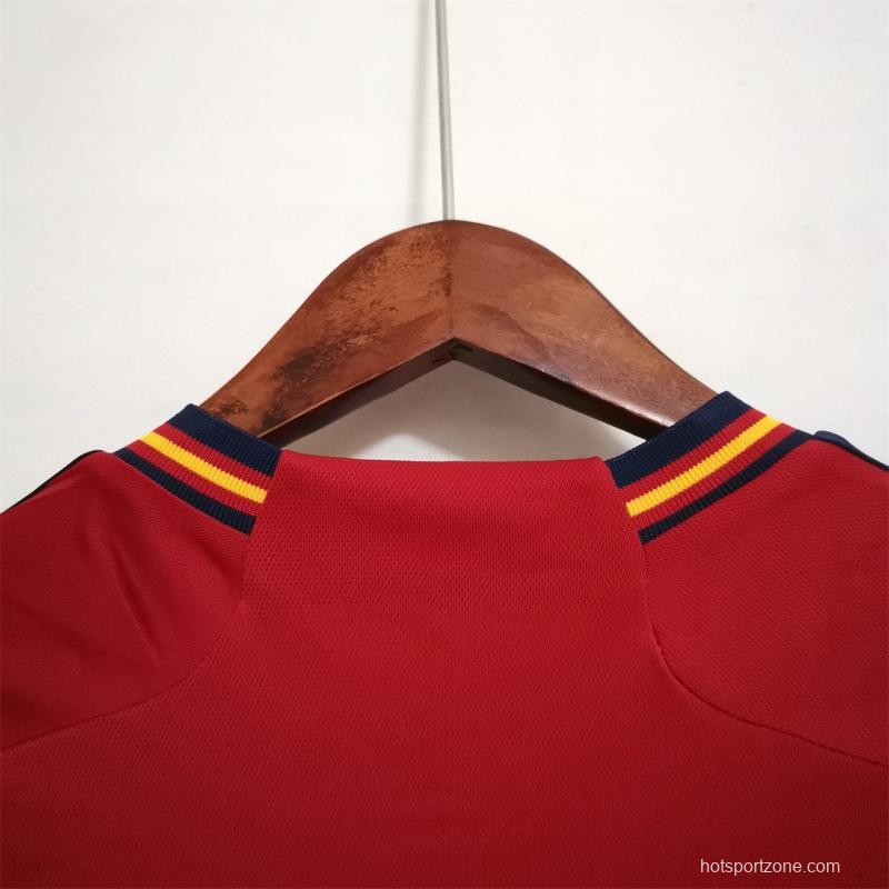 2022 Spain Home Soccer Jersey