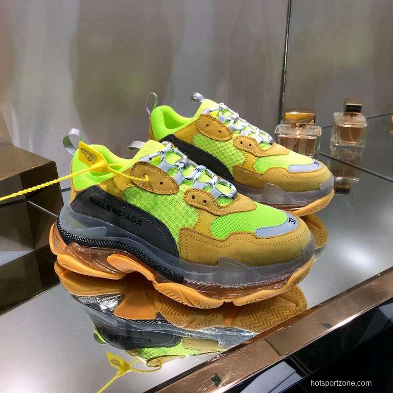 Men/Women Balenciaga Triple S MutiColor Clear Sole Green/Brown Sneaker  Item 6380380