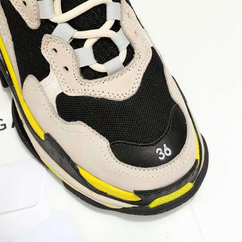 Men/Women Balenciaga Triple S  Sneaker Khaki/Black/Yellow