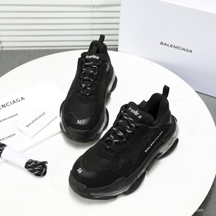 Men/Women Balenciaga Triple S Clear Sole Black/Red/White Sneaker Item 6380380
