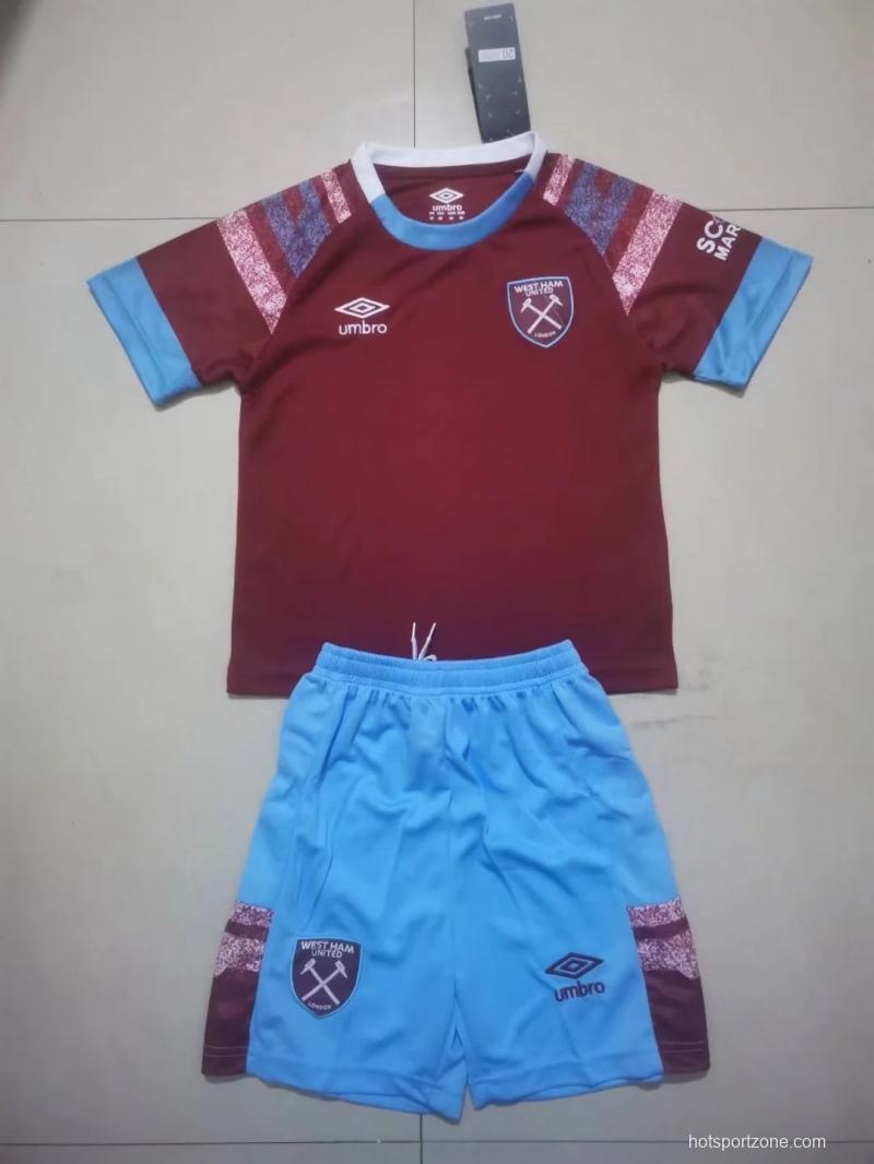 22/23 West ham Home Kids Jersey