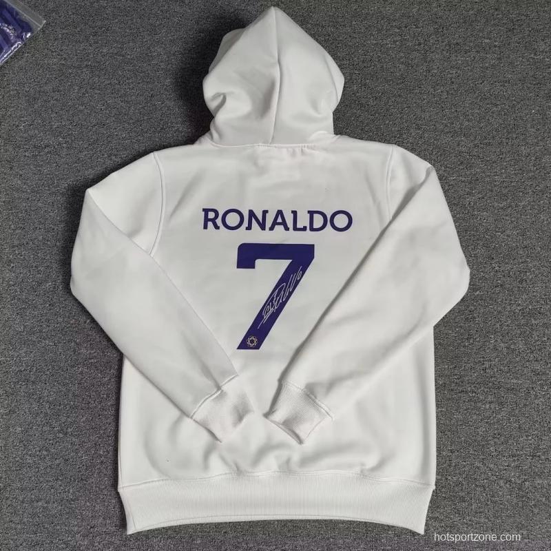 22/23 Al-Nassr FC Home CR7 Ronaldo White Tracksuit Hoodie