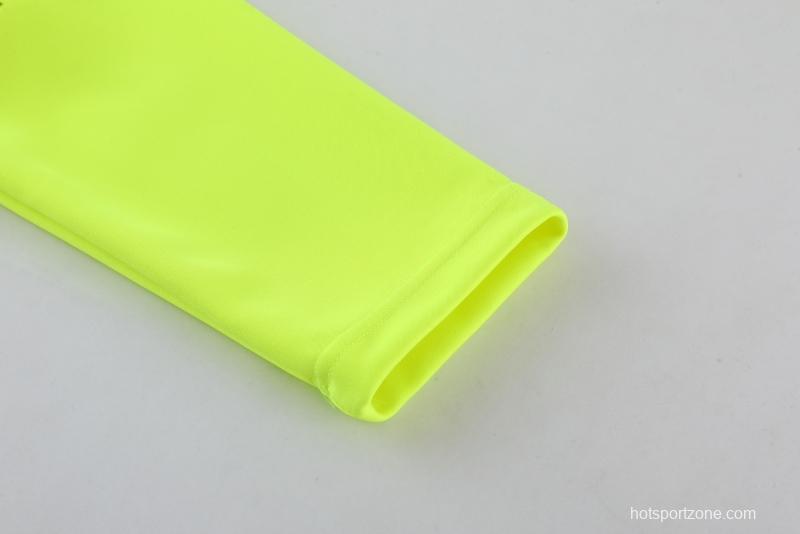 2022 Senegal Fluorescent Yellow Full Zipper Tracksuit