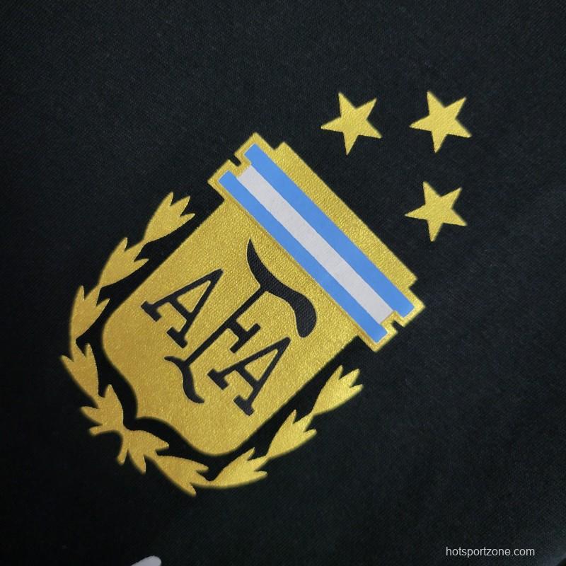 2023 Argentina Black Casual T-Shirts