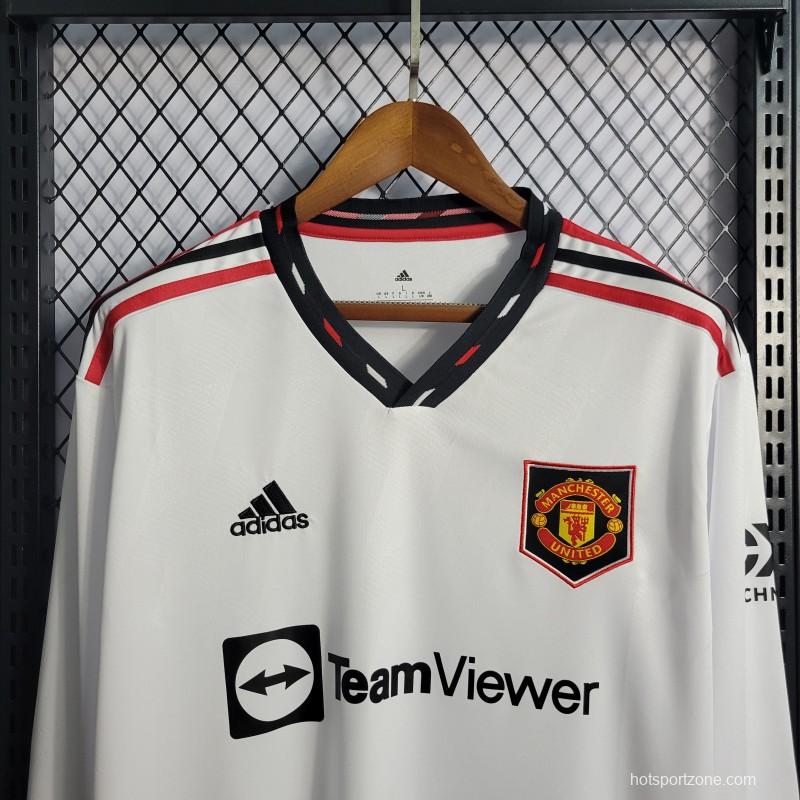 22/23 Long Sleeves Manchester United Away White Jersey