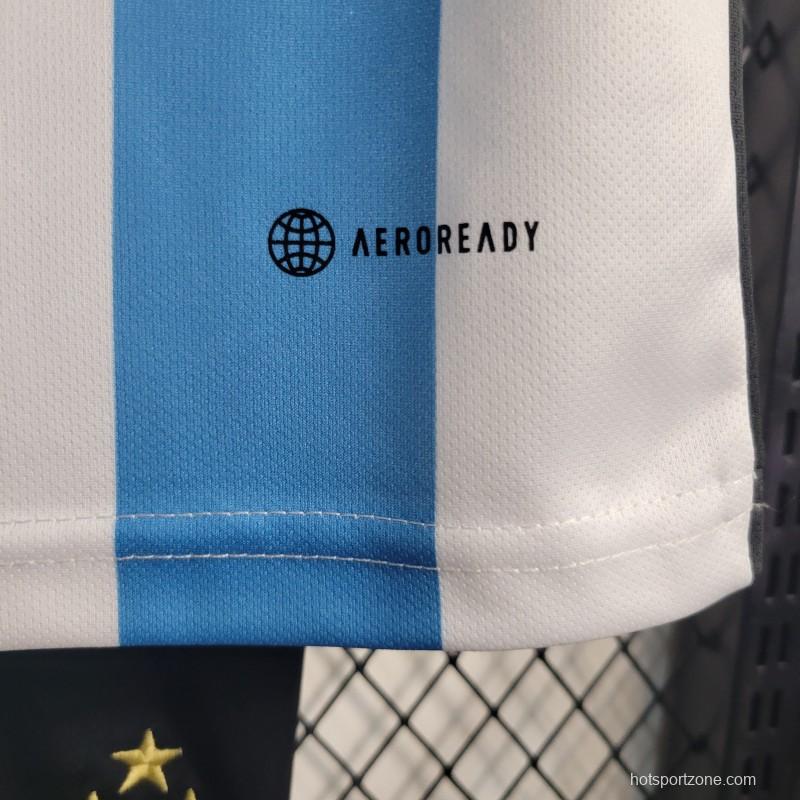 3-Stars 2023 Kids Argentina Home Jersey