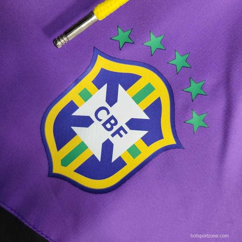 2022 Brazil Black Purple Windbreaker