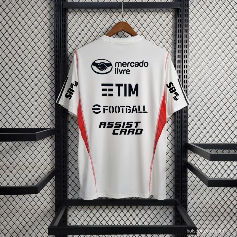 23/24 Flamengo White Jersey With Full Front Back Sponsor