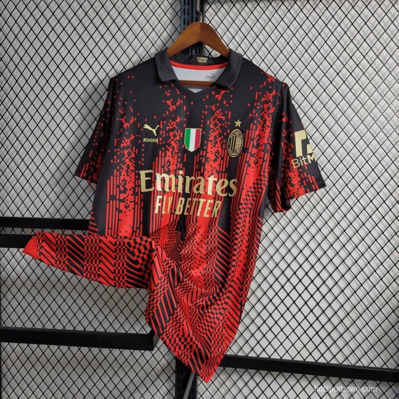 22/23 AC Milan Forth Black Red Jersey