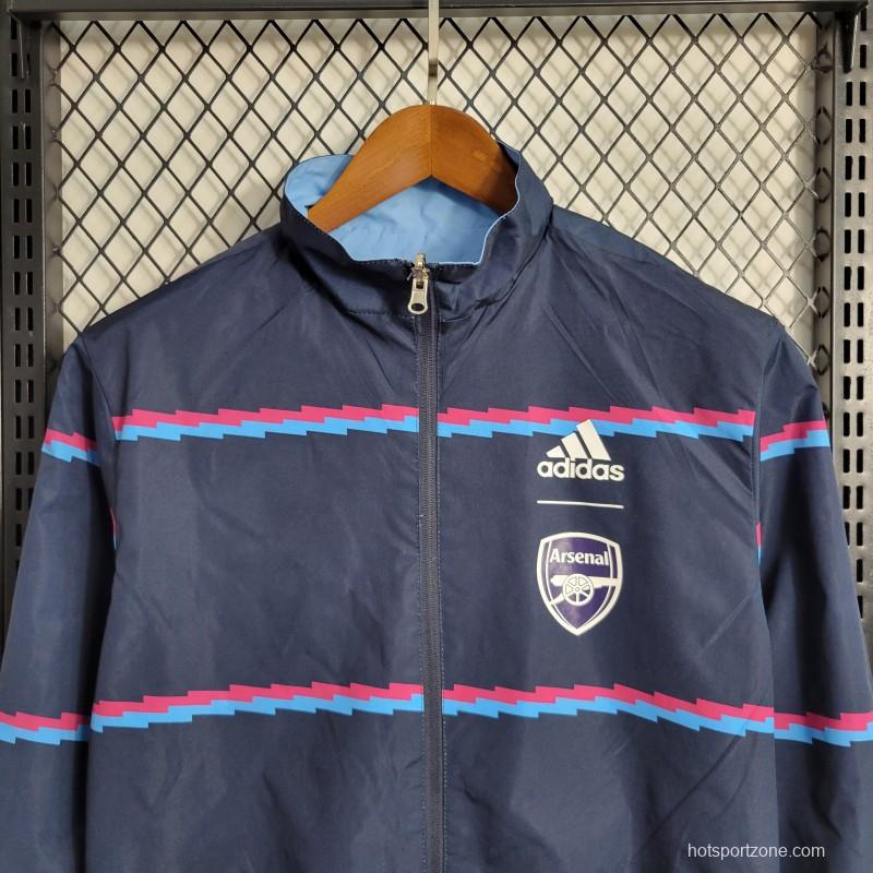 23-24 Arsenal Reversible Blue Navy Windbreaker