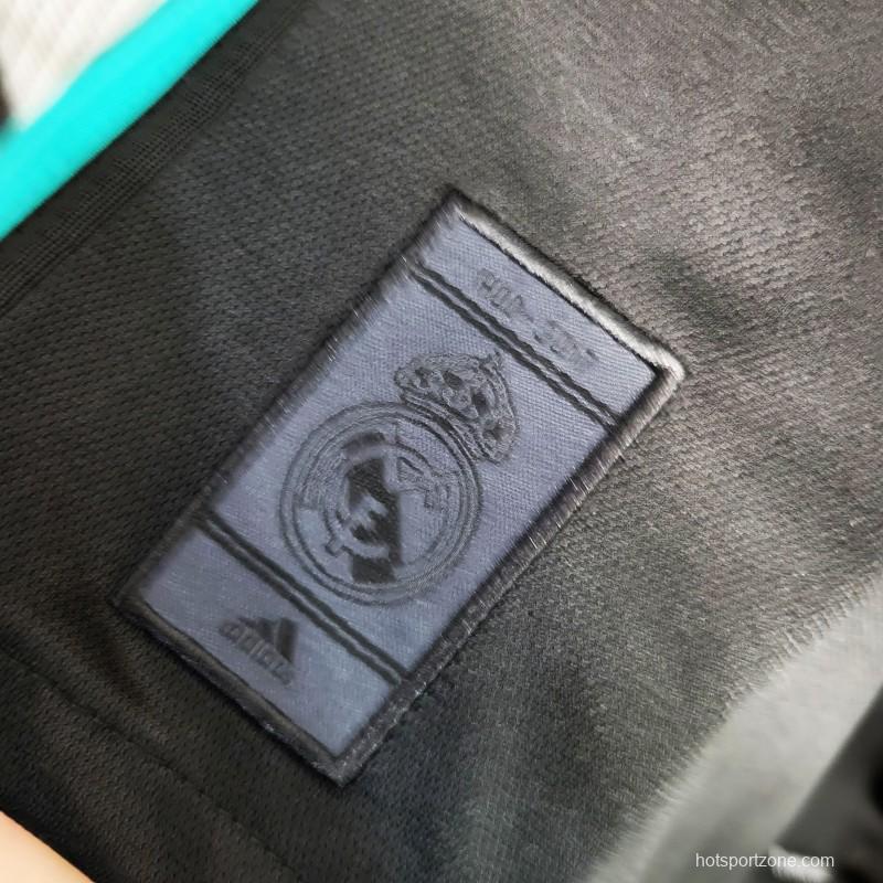 Retro Long Sleeve 17-18 Real Madrid Away Black Jersey