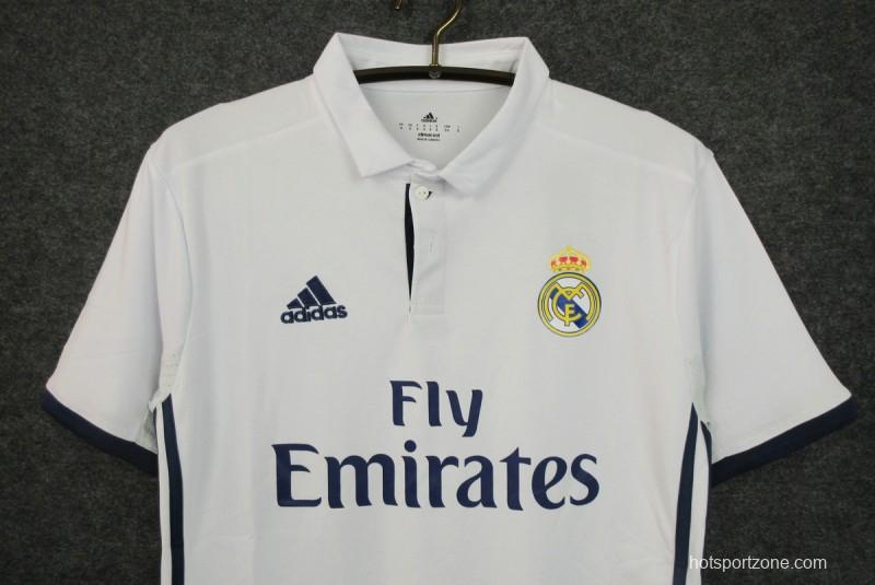 Retro 16/17 Real Madrid Home Long Sleeve Jersey