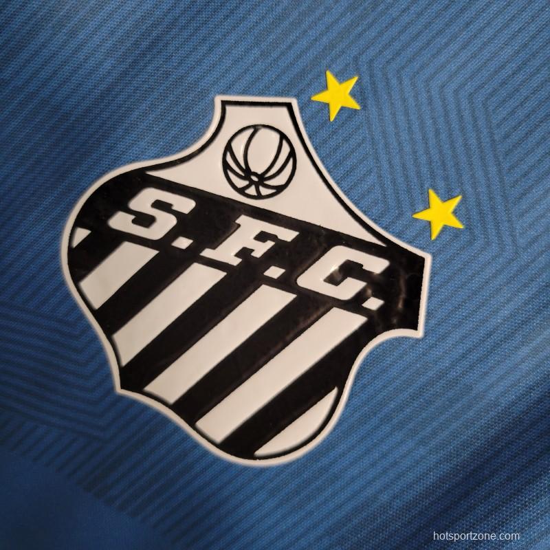 23-24 Santos Training Blue White Jersey