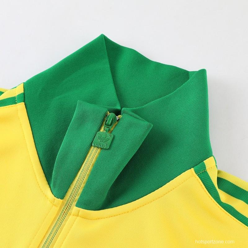 2023 Adidas Original Yellow Full Zipper Jacket +Pants
