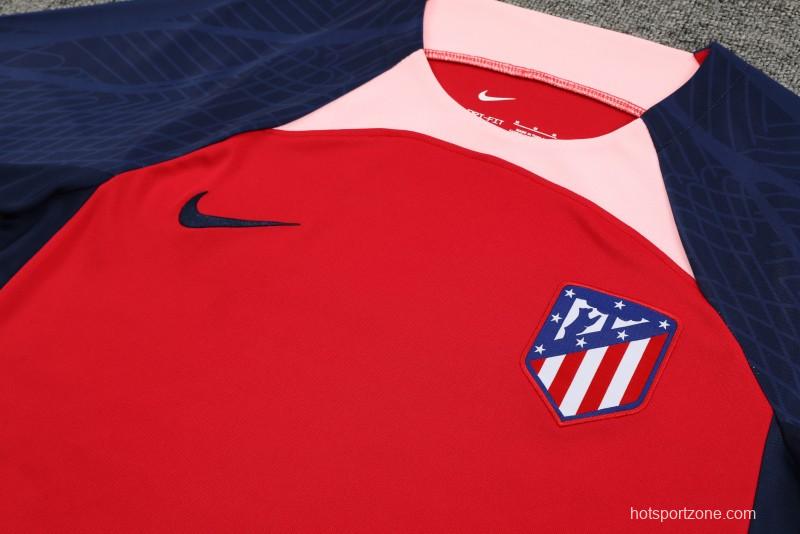 23-24 Atletico Madrid Red Navy Short Sleeve+Shorts