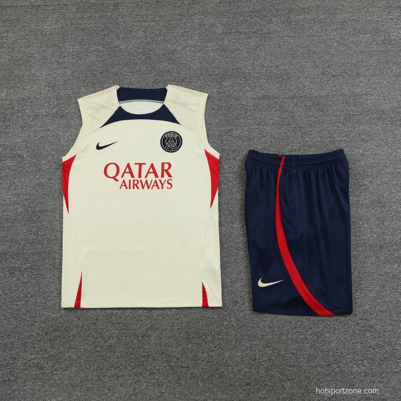 23-24 Liverpool Beige Vest Jersey+Shorts