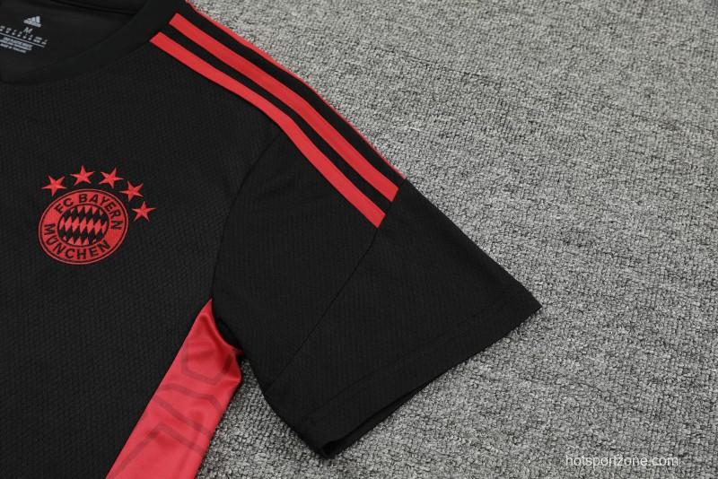 23-24 Bayern Munich Black Red Short Sleeve+Shorts