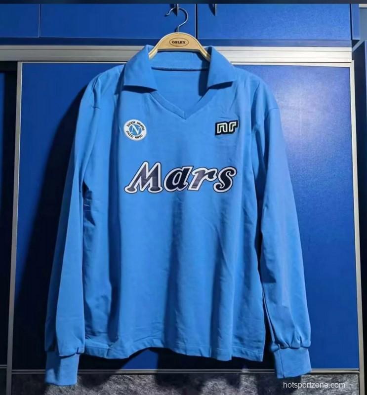 Retro 89/90 SSC Napoli Home Long SLeeve Jersey